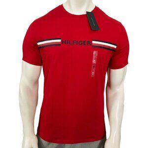 NWT TOMMY HILFIGER MSRP $44.99 MEN'S RED CREW NECK SHORT SLEEVE T-SHIRT S M L XL